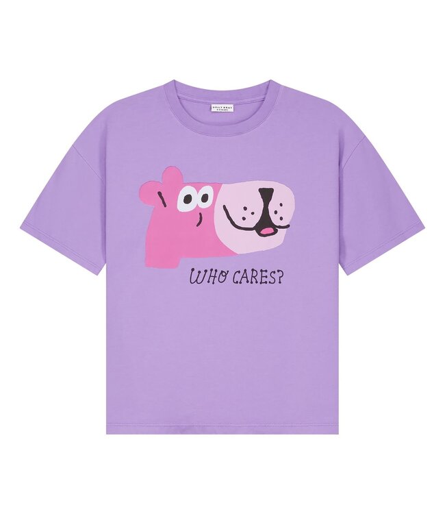 WHO CARES T-SHIRT PAISLEY PURPLE  by Daily Brat