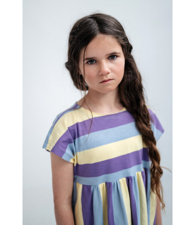 easy dress tricolor block stripe Repose ams