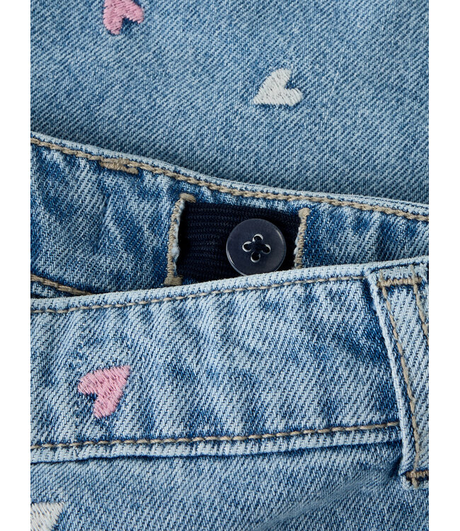 NKFBELLA REG DNM SHORTS 3674-BE NOOS Light Blue Denim MULTI HEART by Name it