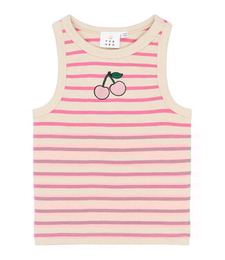 The New TNShannon Short S_L Top Carmine Rose Striped by The New