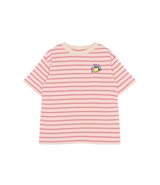 The New TNSanny OS S_S Tee Carmine Rose Striped by The New