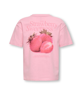 Kids Only KOGHELEN LIFE S/S LOOSE TEE JRS NOOS Romance Rose Strawberry by Kids Only