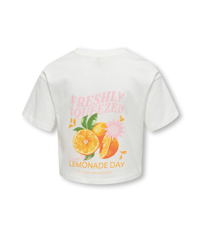 KOGMILLA LIFE S/S BOXY PRINTED TOP JRS Cloud Dancer Lemonade by Kids Only