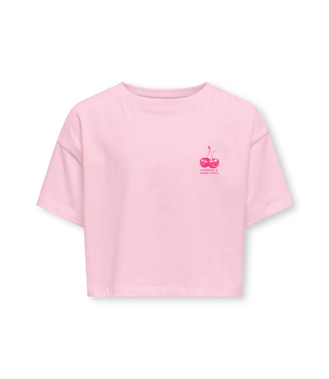 KOGMILLA LIFE S/S BOXY PRINTED TOP JRS Romance Rose Cherries by Kids Only