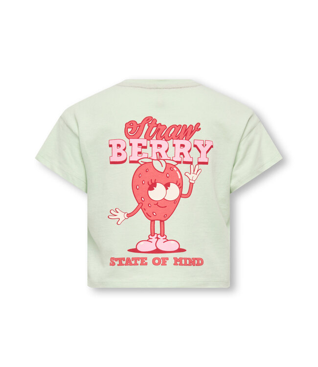 KMGBELINDA LIFE SS REG PRINTED TEE JRS Green Lily Strawberry by Kids Only