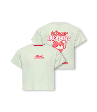 Kids Only KMGBELINDA LIFE SS REG PRINTED TEE JRS Green Lily Strawberry by Kids Only