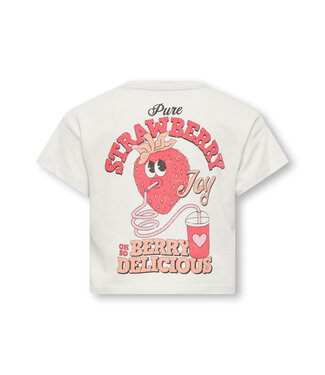 Kids Only KMGBELINDA LIFE SS REG PRINTED TEE JRS Cloud Dancer Joy by Kids Only