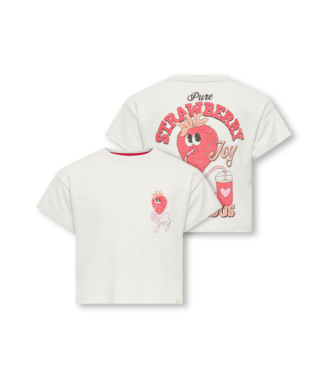 KMGBELINDA LIFE SS REG PRINTED TEE JRS Cloud Dancer Joy by Kids Only