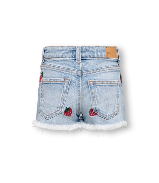 KMGROBYN EX VINT BERRY DNM SHORTS NOOS Light Blue Denim STRAWBERRY EMBROIDERY by Kids Only