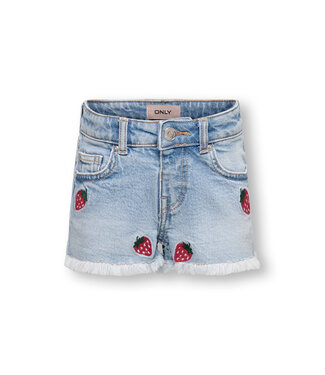 Kids Only KMGROBYN EX VINT BERRY DNM SHORTS NOOS Light Blue Denim STRAWBERRY EMBROIDERY by Kids Only