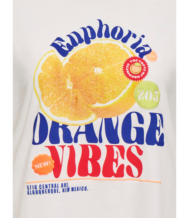 KOGBOLETTE LIFE S/S TOP JRS Cloud Dancer Orange Vibes by Kids Only