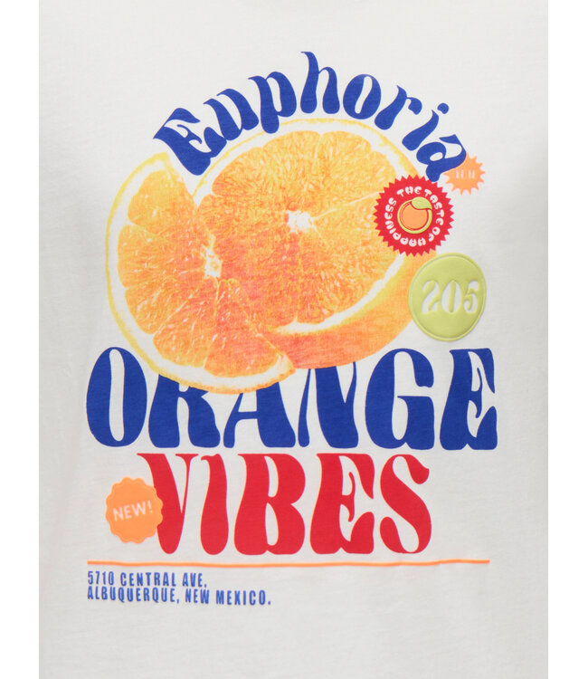 KOGBOLETTE LIFE S/S TOP JRS Cloud Dancer Orange Vibes by Kids Only