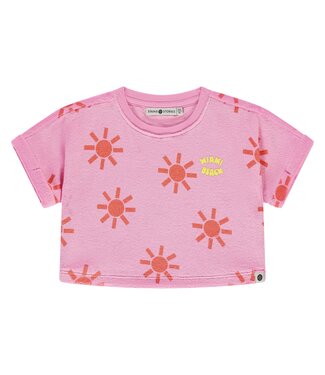 Stains & Stories girls t-shirt short sleeve print Neon Pink by Stains & Stories