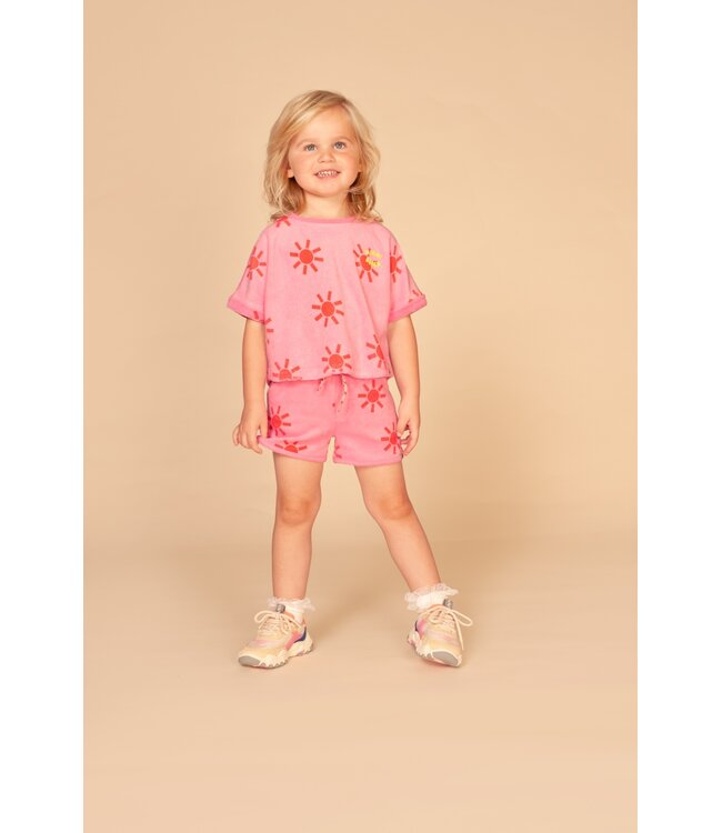 girls t-shirt short sleeve print Neon Pink by Stains & Stories