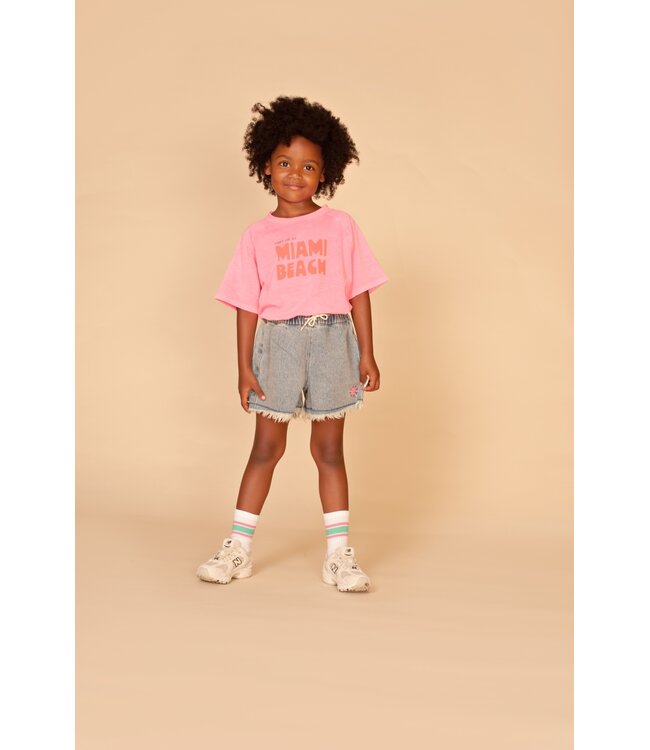 girls t-shirt short sleeve Neon Pink by Stains & Stories