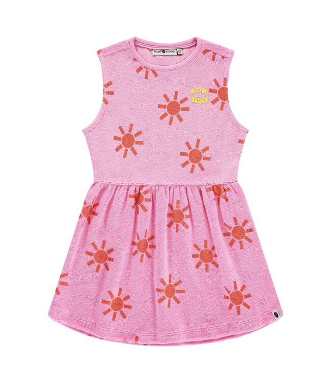 girls dress shortsleeve Neon Pink by Stains & Stories
