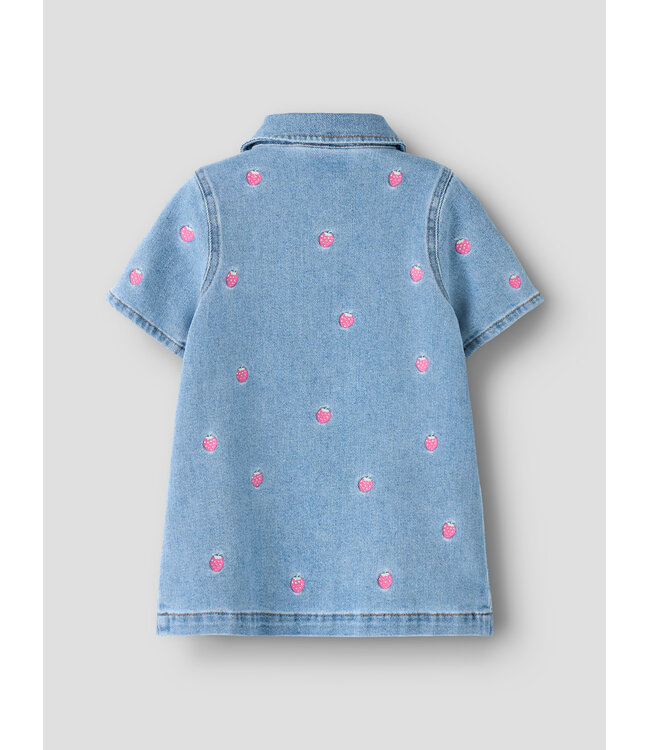 NMFLAILA SS EMB DRESS 6202-IZ Light Blue Denim STARWBERRY by Name it