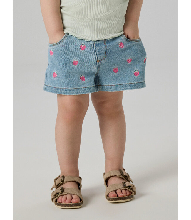 NMFROSE REG EMB SHORTS 6202-IZ Light Blue Denim STRAWBERRY by Name it