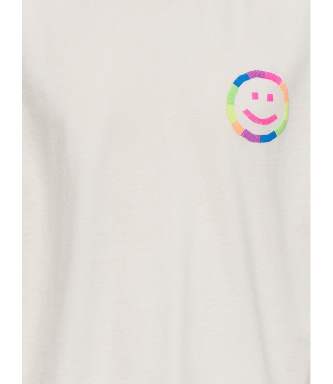 KOGPOP LIFE SS WASHED PRINT BOXY TOP JRS Cloud Dancer Smile by Kids Only