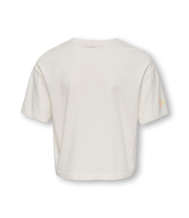 KOGPOP LIFE SS WASHED PRINT BOXY TOP JRS Cloud Dancer Smile by Kids Only