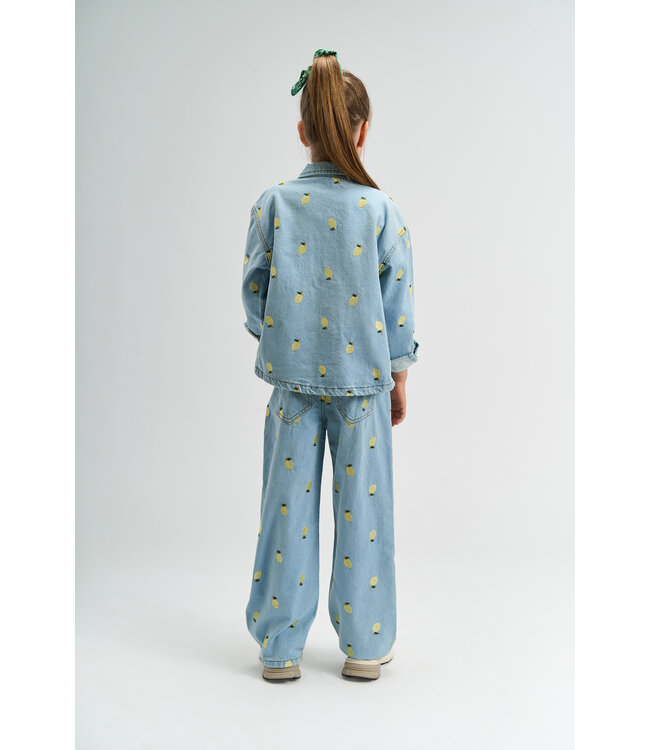 TNSia Denim Overshirt Light Blue Denim EMB by The New