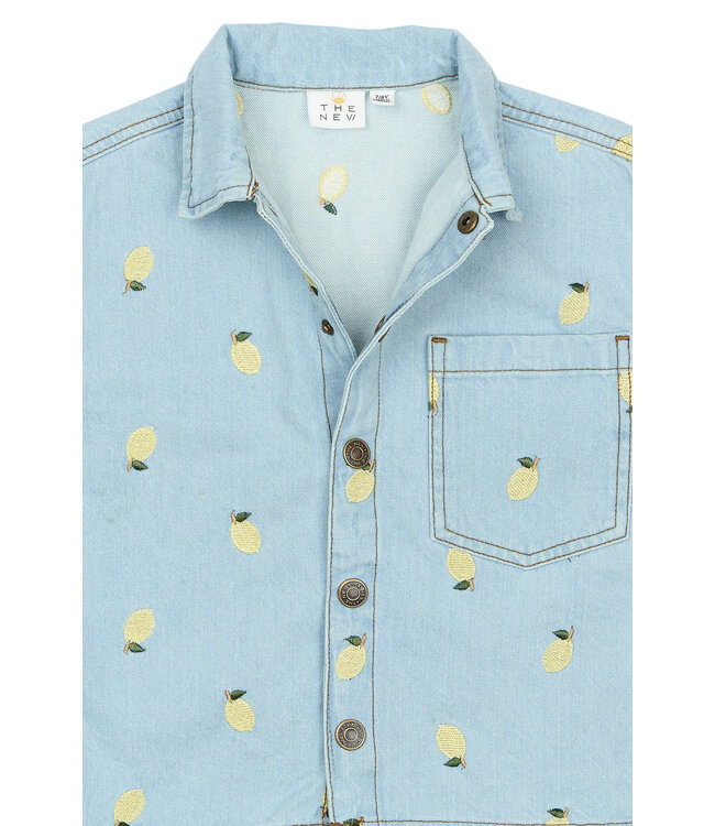 TNSia Denim Overshirt Light Blue Denim EMB by The New