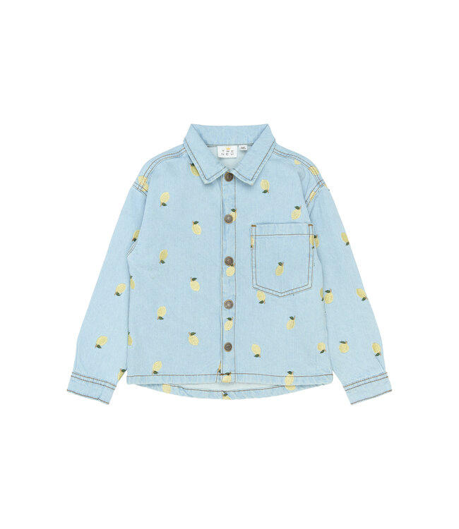 TNSia Denim Overshirt Light Blue Denim EMB by The New