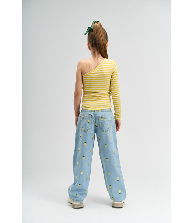 TNSia Wide Fit Jeans Light Blue Denim EMB by The New