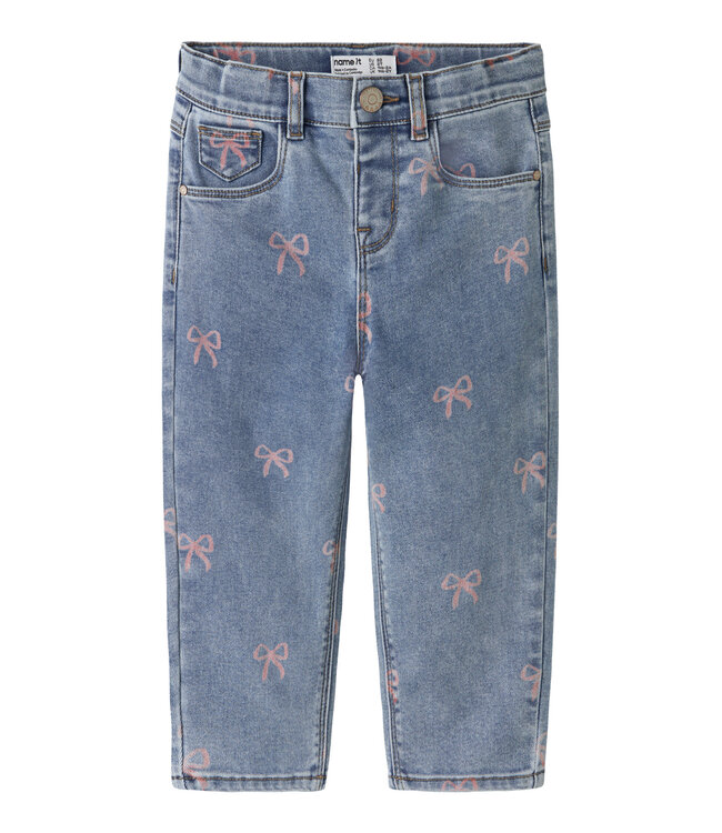 NMFBELLA MOM SHAPED JEANS 3555-ON NOOS Medium Blue Denim BOW by Name it