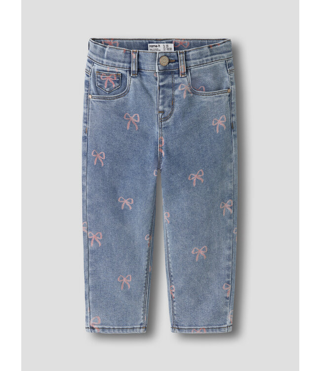 NMFBELLA MOM SHAPED JEANS 3555-ON NOOS Medium Blue Denim BOW by Name it