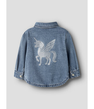 Name it NMFLUNA GLITTER DNM JACKET 4577-IM L Medium Blue Denim UNICORN GLITTER by Name it