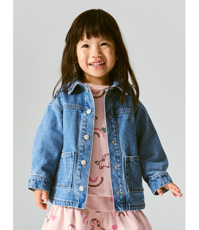 NMFLUNA GLITTER DNM JACKET 4577-IM L Medium Blue Denim UNICORN GLITTER by Name it