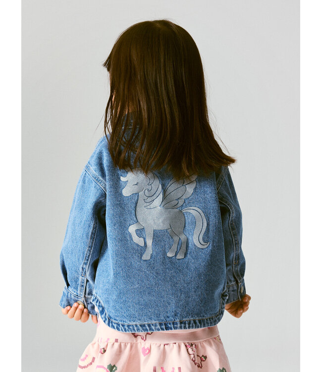 NMFLUNA GLITTER DNM JACKET 4577-IM L Medium Blue Denim UNICORN GLITTER by Name it