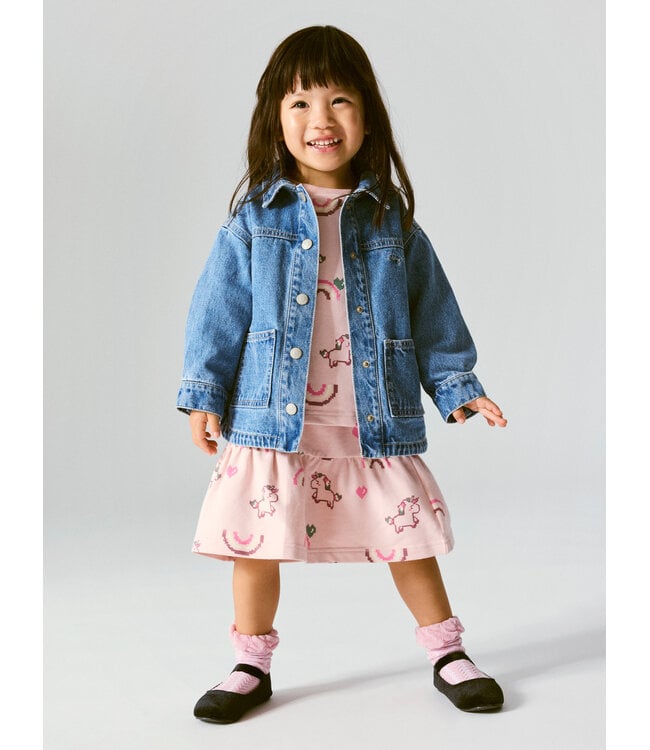 NMFLUNA GLITTER DNM JACKET 4577-IM L Medium Blue Denim UNICORN GLITTER by Name it
