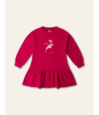 Oilily Drole sweat dress Solid with artwork Pink Poodle Bougainville by Oilily