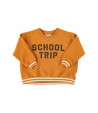Piupiuchick sweatshirt | camel w/ "school trip" print  by Piupiuchick