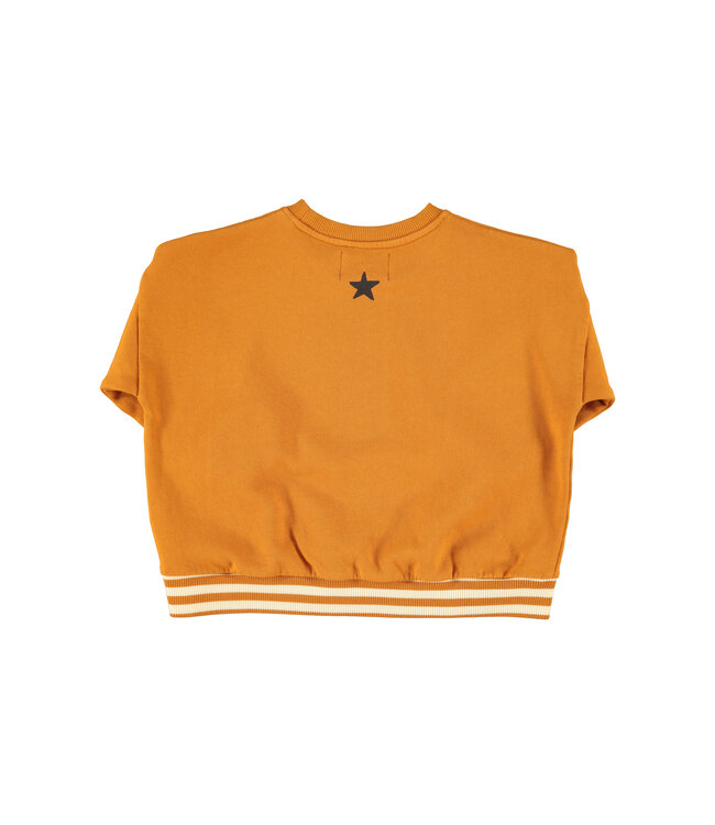 sweatshirt | camel w/ "school trip" print  by Piupiuchick
