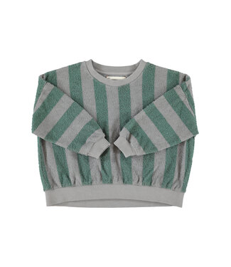 Piupiuchick sweatshirt | grey & green stripes  by Piupiuchick