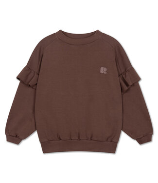 Repose ams ruffle sweater pure chocolate by Repose Ams