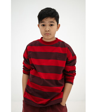 Repose ams boxy sweater rusty mulberry block stripe by Repose Ams