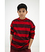 boxy sweater rusty mulberry block stripe by Repose Ams