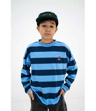Repose ams wide cut long tee horizon dark eclipse block stripe by Repose Ams