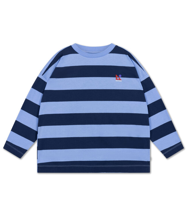 wide cut long tee horizon dark eclipse block stripe by Repose Ams