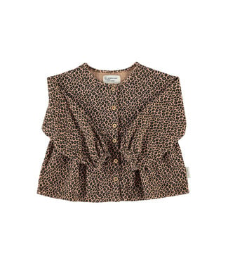 Piupiuchick blouse | brown w/ animal print  by Piupiuchick
