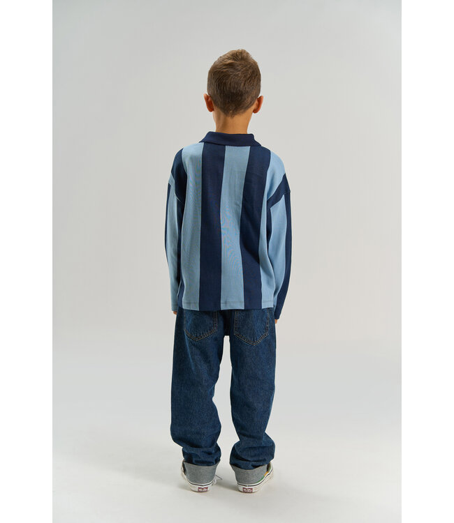 TNVudio OS L_S Polo Navy Blazer Striped by The New