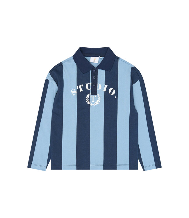 TNVudio OS L_S Polo Navy Blazer Striped by The New