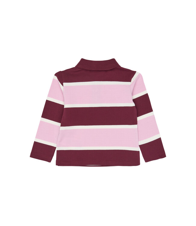 TNSTVidalia L_S Pique Polo Burgundy Striped TN by The New