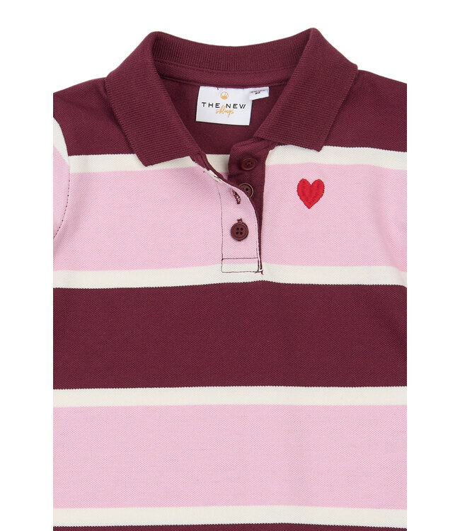 TNSTVidalia L_S Pique Polo Burgundy Striped TN by The New