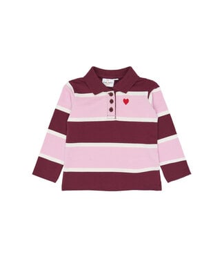 The New TNSTVidalia L_S Pique Polo Burgundy Striped TN by The New