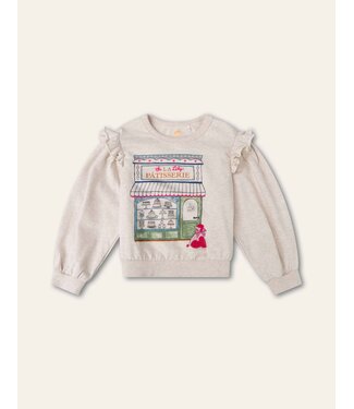 Oilily Honette sweater Solid with artwork La Patisserie Oh Liliy Birch by Oilily